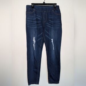 Jvini Fashion Pull-on Distressed High Rise Jeggings Stretchy Size 1XL